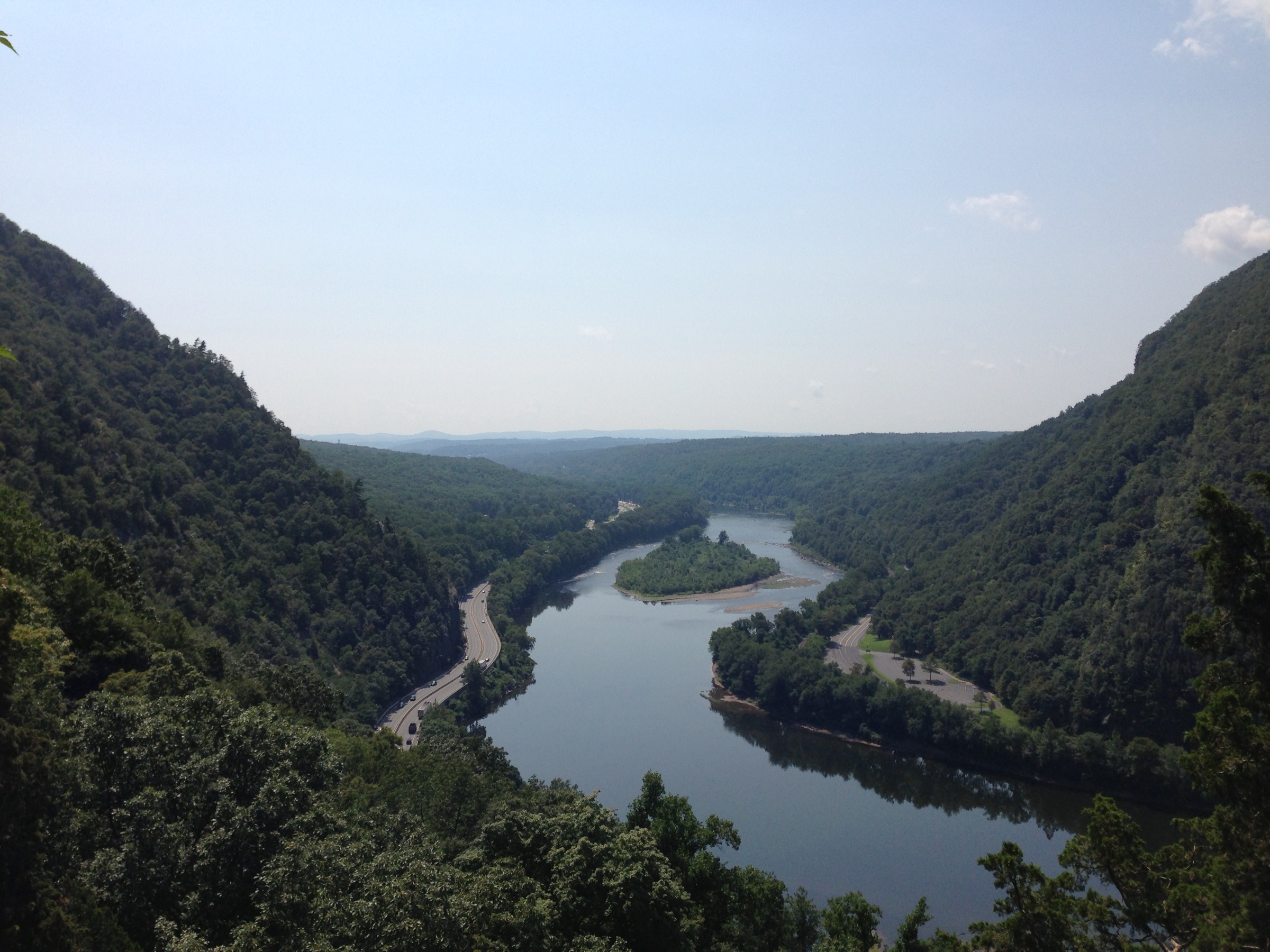 The Delaware River winding through the Water Gap, seen from Mt. Tammany
